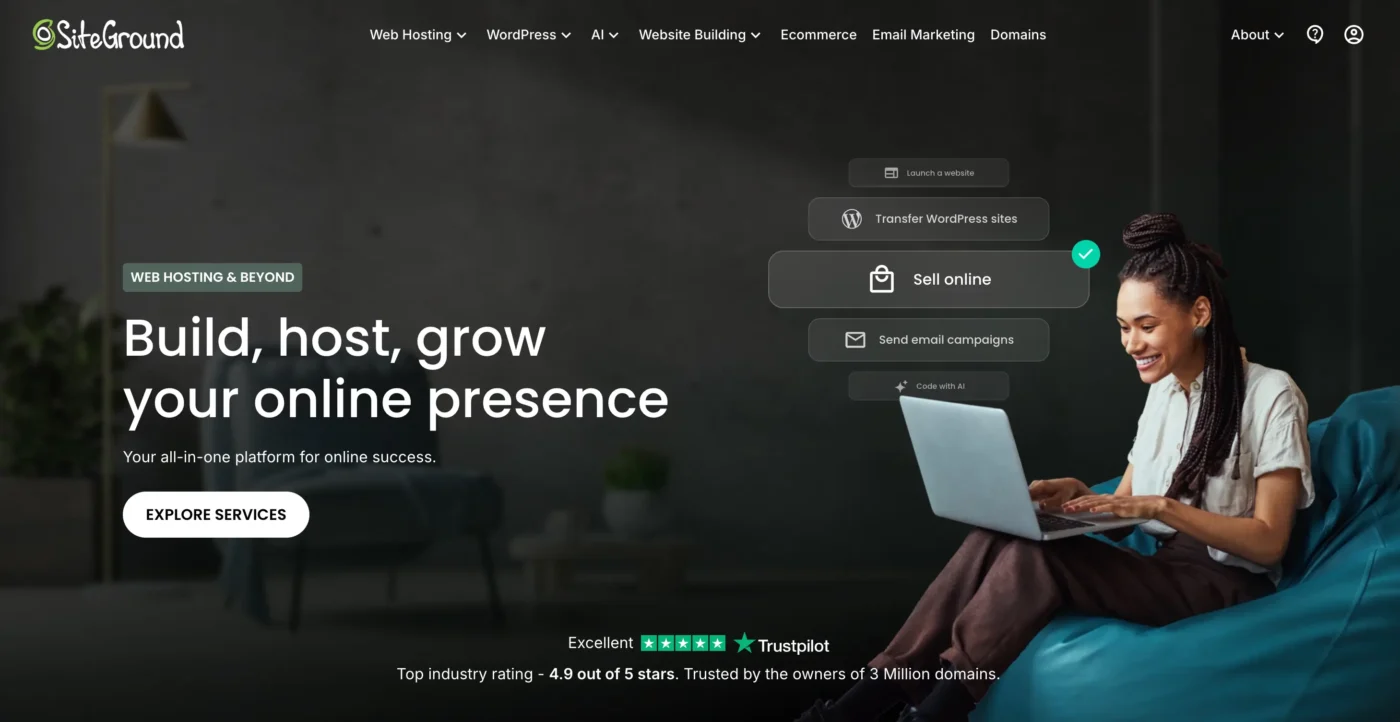SiteGround Cloud Hosting ประสิทธิภาพสูง